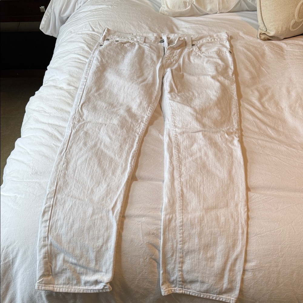 True Religion White Relaxed Slim Jeans